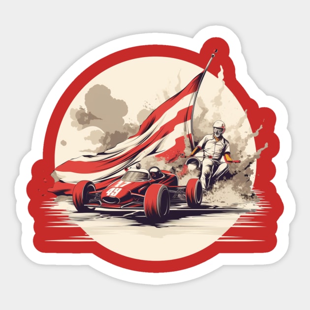 RETRO RACE CAR Sticker by SHAKIR GAUTAMA 